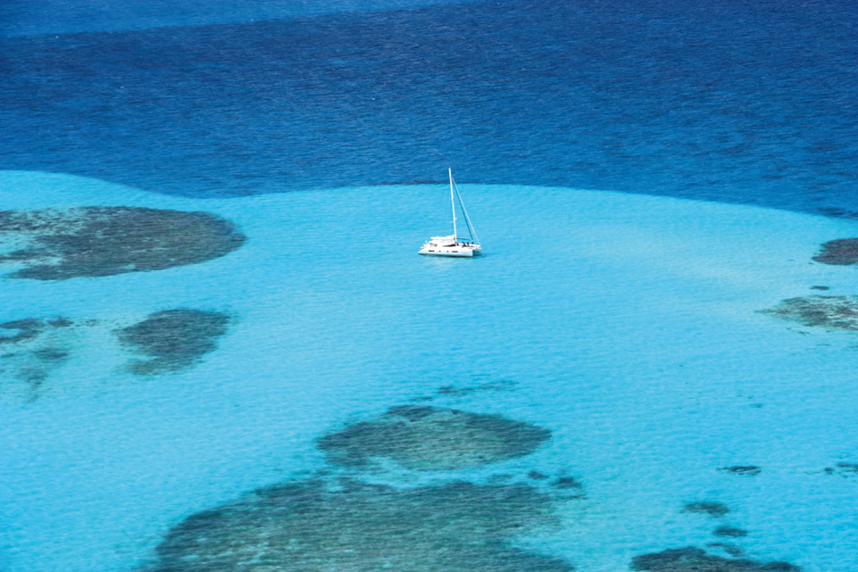 Happy couple sailing