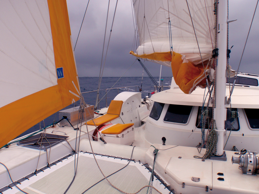 Cloudy weather over Jangada catamaran