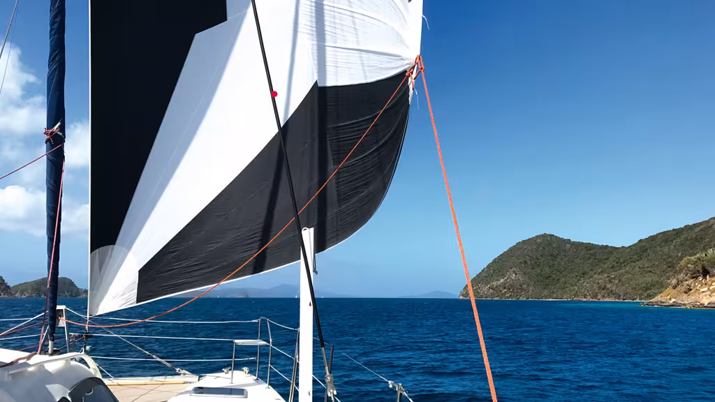 The catamaran was very well-equipped from the start, with an enormous sail wardrobe.  A plus for blue water cruising.