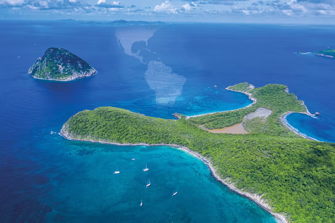 The main anchorage, to the west of the island is well-protected from the predominant easterly wind.